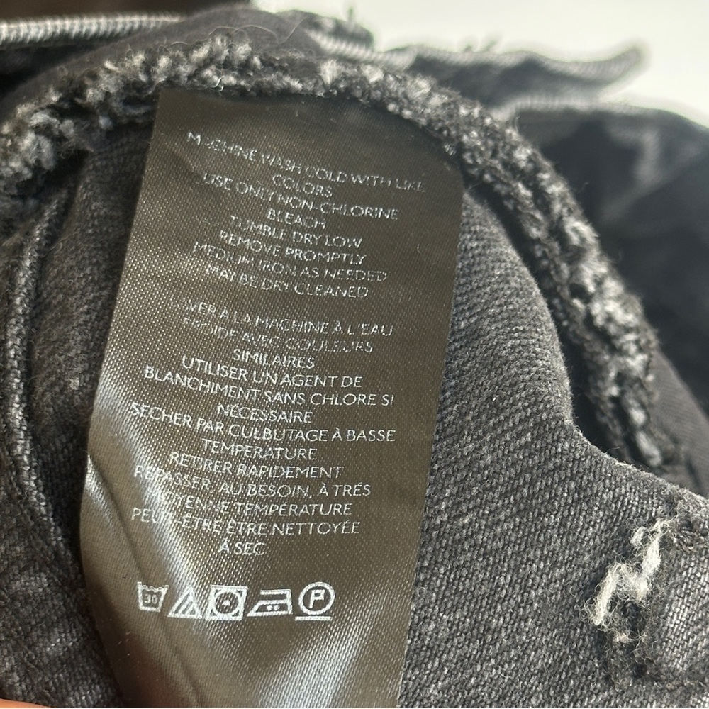 Anthropologie Pilcro Destroyed Denim Mini Skirt Black Size 8 - Picture 8 of 12